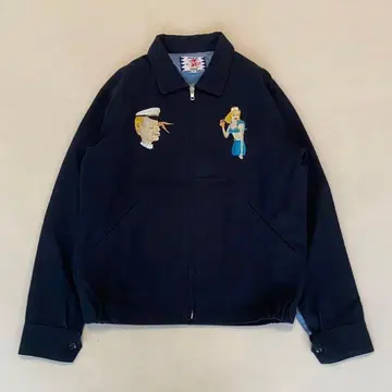 SON OF THE CHEESE 자수 블루종 자켓