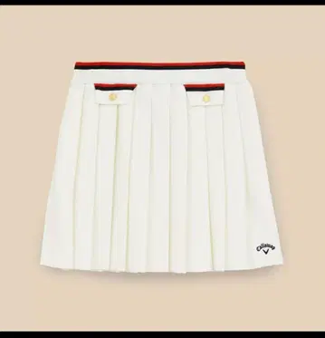 캘러웨이 니트 화이트 플리츠 스커트