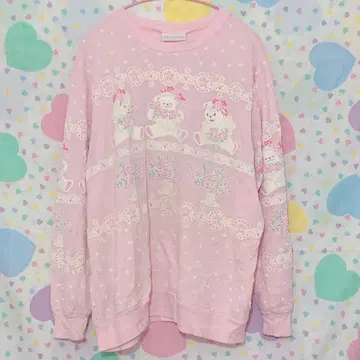 스푸모니 계열 걸리시 곰돌이 맨투맨 팬시 구제 의류 spank