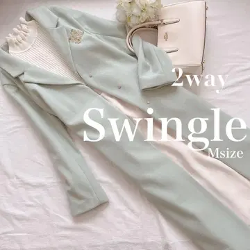 스윙글 2way 체스터 코트 노카라 세이지 그린 가을 레이디 아우터