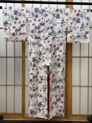 꽃무늬 순수 실크 코몬 기모노