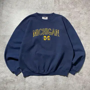 [ USA ] 90's 미시건 자수 칼리지 로고 헤비 온스 XL 맨투맨