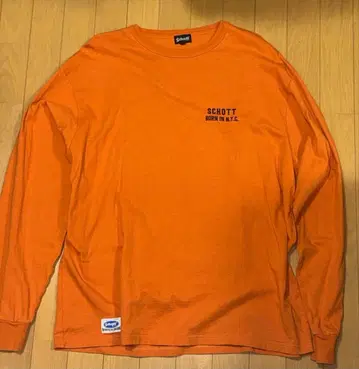 SCHOTT 오렌지 긴팔 티셔츠 롱T