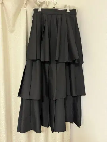 사키시마 블랙 플리츠 롱 스커트 F