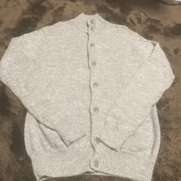 무인 알파카 100% 하이넥 가디건 버튼 포함 L 사이즈