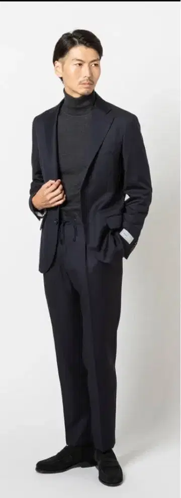 네이비 테일러드 자켓 셋업