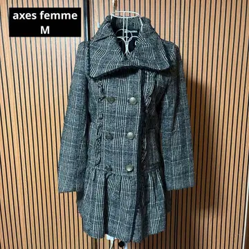 axes femme 울 혼방 더블 브레스트 롱 코트