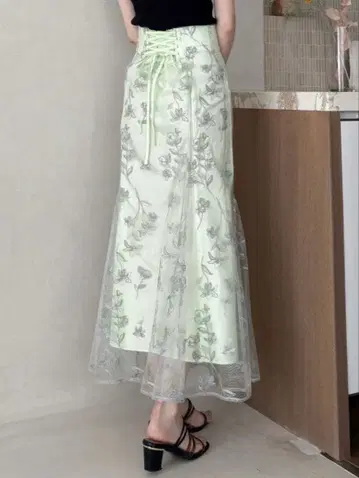 자수 롱 스커트
