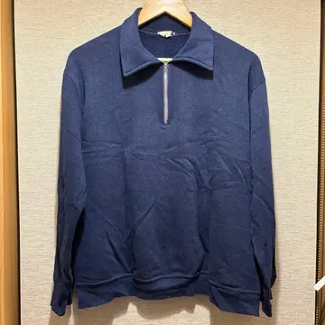 60s 하프 지퍼 빈티지 맨투맨 네이비