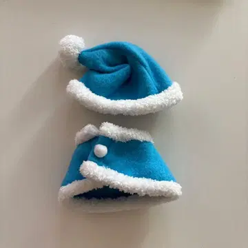 파란 산타 모자와 코트 세트 산타 씨 아기 인형 옷 갈아입기