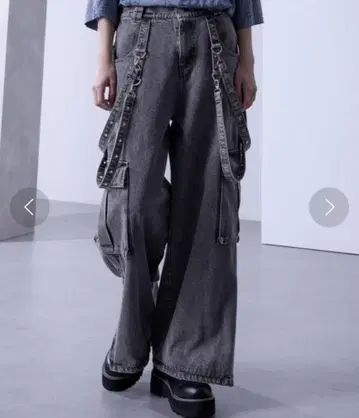 루스 서스펜더 와이드 카고 팬츠