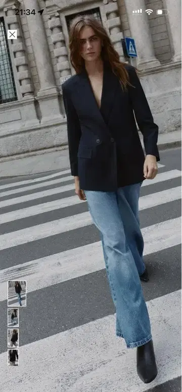 이번 시즌 상품 더블 브레스트 오버 사이즈 블레이저