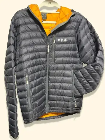 Rab 다운 자켓 그레이 오렌지 M