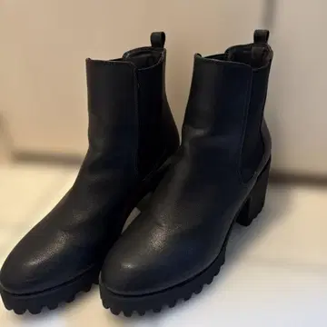 블랙 사이드 고어 부츠 높은 힐