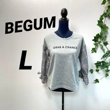 [ BEGUM ] 비검 맨투맨 L 긴팔 체크 무늬 리본 새상품급 멋짐