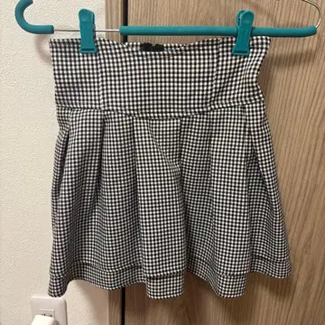 미셸 마카롱 하운드투스 체크 패턴 스커트 xs