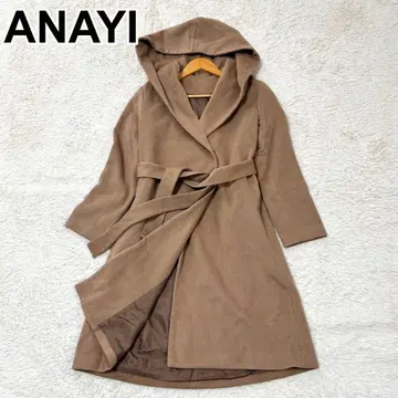 ANAYI 아나이 캐시미어 롱 코트 후디드 코트 빅 칼라 M