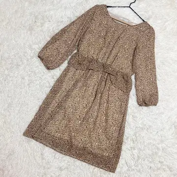 any SiS 새상품급 꽃무늬 원피스 무릎 기장 프릴 쉬폰 걸리시