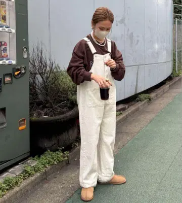 feepur by saya 프론트 지퍼 데님 살로펫 M