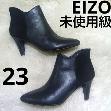 미사용급 EIZO 부티 가죽 스웨이드 블랙 23cm
