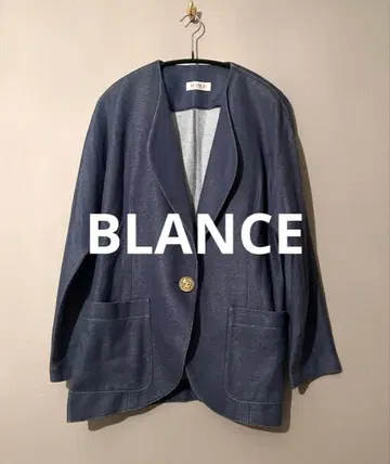 BLANCE 데님 노카라 자켓 골드 버튼 스트레치 F 빅