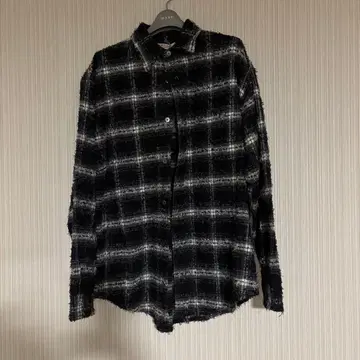 MASU SHAGGY PLAID SHIRT - BLACK 25aw