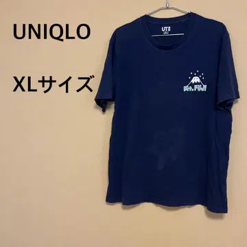 [ UNIQLO ] 유니클로/남성용/T셔츠/네이비/프린트/원 포인트