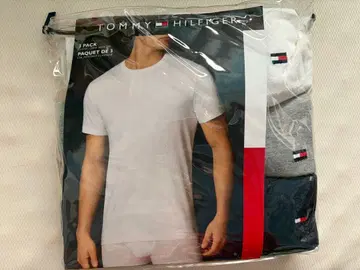 TOMMY HILFIGER 크루넥 T셔츠 3개입 S 화이트 네이비 그레이