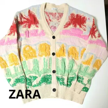 ZARA 멀티 컬러 엠보 자카드 가디건 니트 새상품급