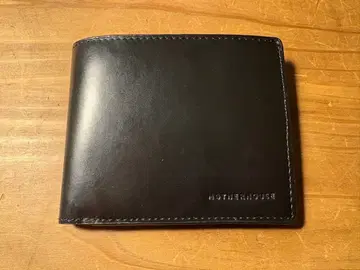 MOTHERHOUSE 이단 접이식 지갑 블랙 가죽 Glazed