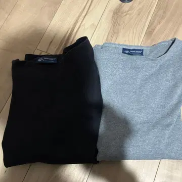 SAINT JAMES 긴팔 티셔츠 블랙 그레이