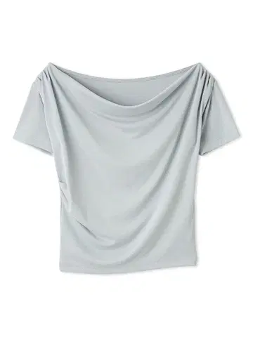 [ 미사용 새상품 ] FRAY I.D 드레이프넥 오프숄더 티셔츠