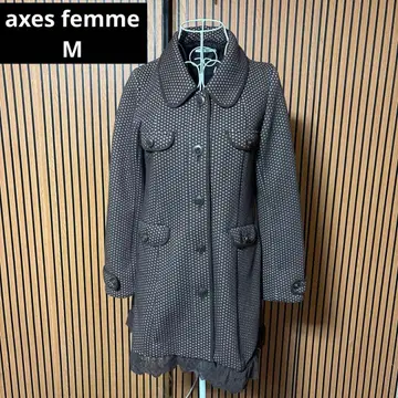 axes femme 브라운 도트 무늬 트렌치코트