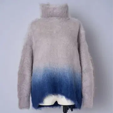 Fur Knitted High Neck Top - grey mame