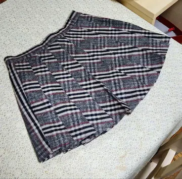 Monica check pleats mini skirt beige M