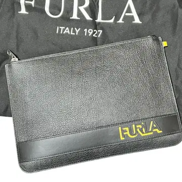 [ 미사용급 ] FURLA 훌라 클러치백 천연 가죽 블랙