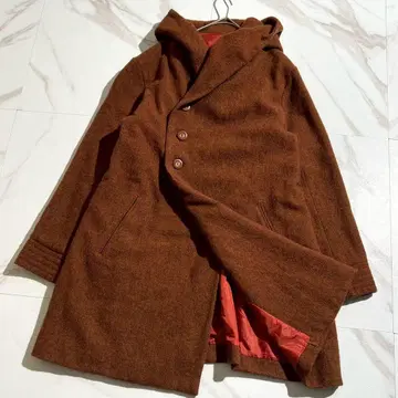 컨디션 최상 현행 택 최근 모델 팔라스 팰리스 후데트 롱 코트 울 F