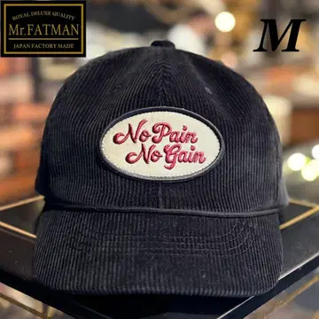 [ M ] 새상품 미스터 팻맨 코듀로이 와펜 캡 블랙