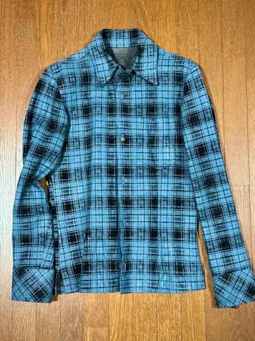 ISAMU KATAYAMA BACKLASH 피그 가죽 체크 셔츠