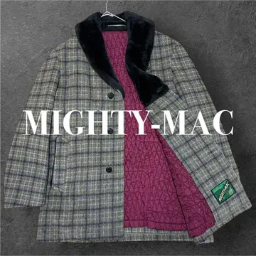 MIGHTY-MAC 갱 코트 보아 코트 38 사이즈 체크 남성용