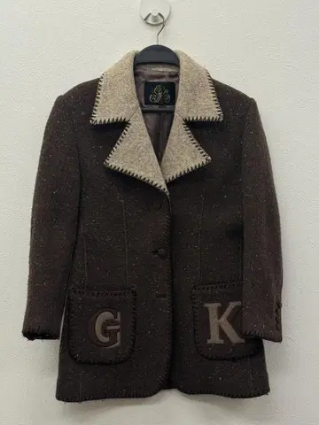 이타리야 니트 자켓 G K 와펜 울