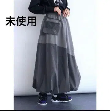 [새상품] LASUD 야마다야 메쉬 파우치 포함 벌룬 스커트 그레이