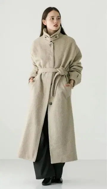 mystic 스텐 롱 코트 베이지 2