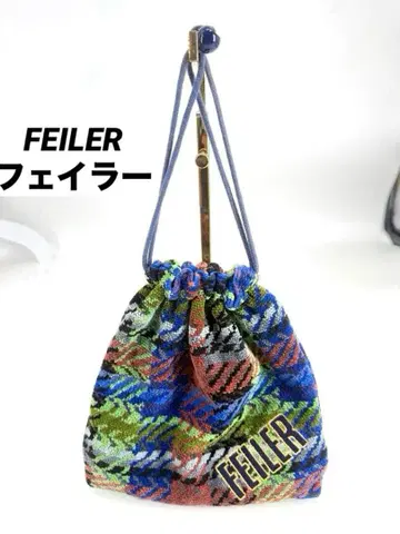 FEILER 멀티 컬러 체크 복조리 파우치