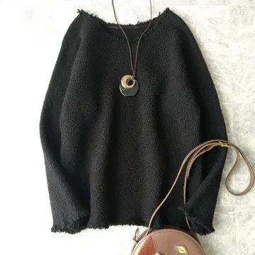 528 바바구리 Babaghuri 요건 레일 울 보아 니트 블랙