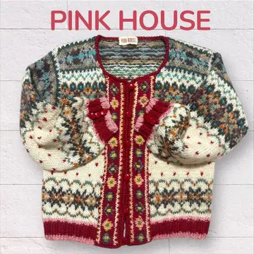 PINK HOUSE 페어아일 패턴 니트 가디건
