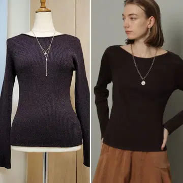 CADUNE 라메 보트 니트 아르페쥬 스토리 저스길리티 38