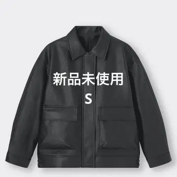 [ 미사용 새상품 ] GU 인조 가죽 오버 사이즈 자켓 S