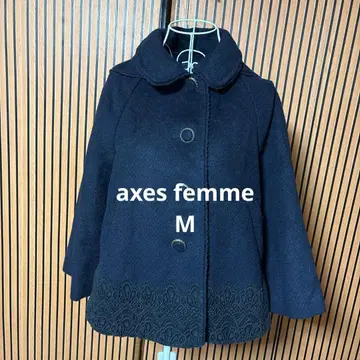 axes femme 네이비 라운드 칼라 코트