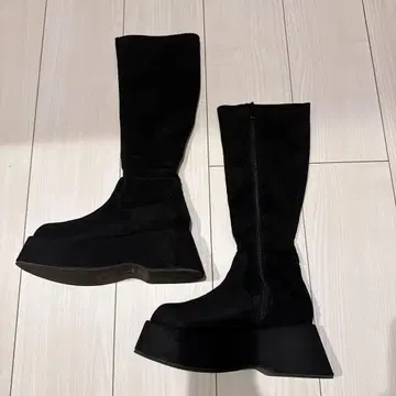 DEMETER 블랙 스웨이드 롱 부츠